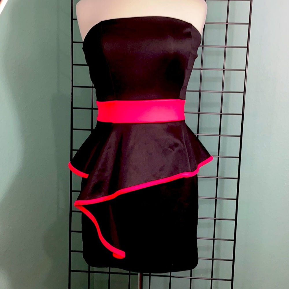 Woman’s strapless dress